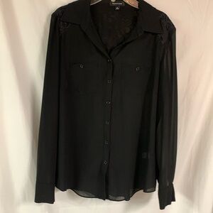 Spence black sheer blouse size Medium